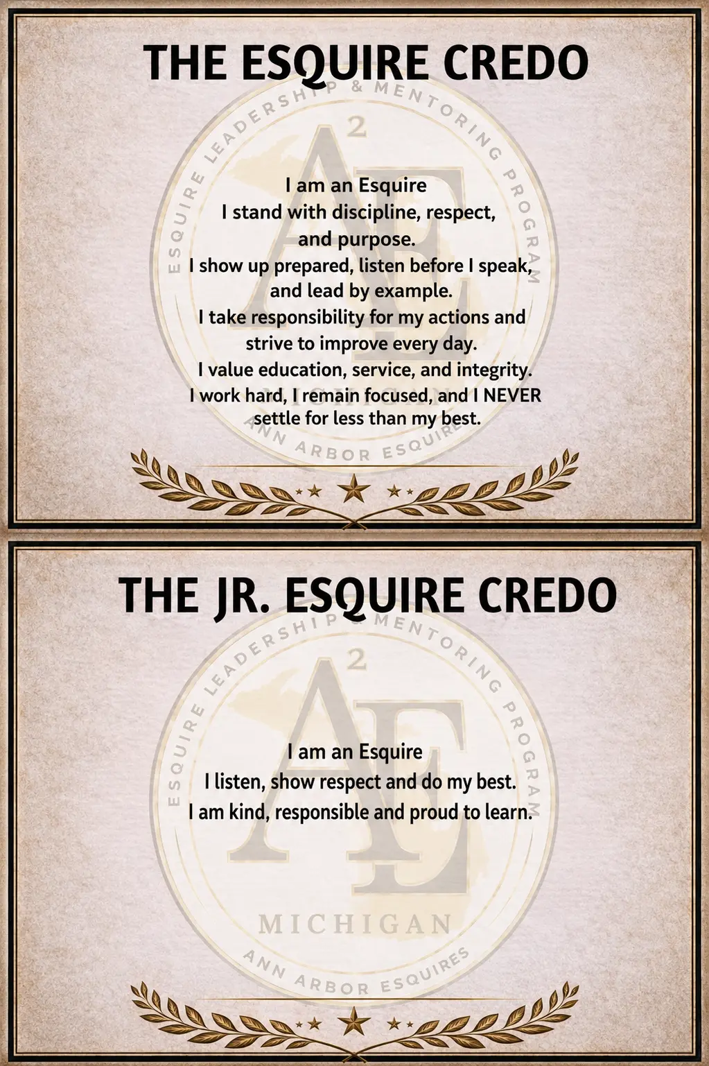 Esquire and Junior Esquire Credos